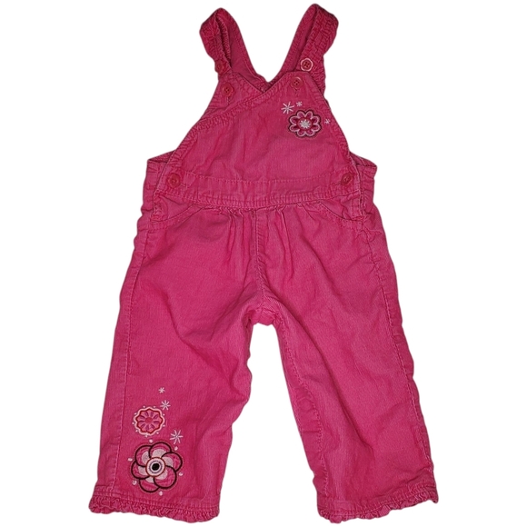 Oshkosh B'gosh Overalls Pink Corduroy Baby Girls 9 Months - Picture 1 of 5